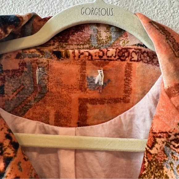 Anthropologie Tapestry Cropped Velvet Moto Jacket Small/Medium - Picture 5 of 15